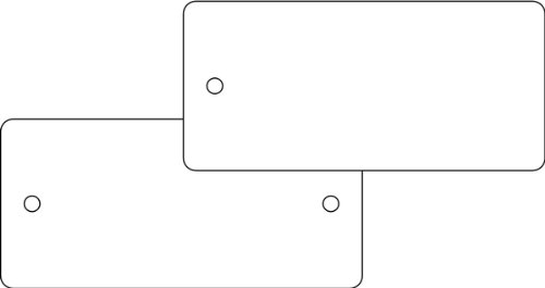 Preisvergleich Produktbild LEMAX® Schild Alu Kollianhänger aus Stahl weiß unbeschriftet 2 Stanzlöcher 55x115mm