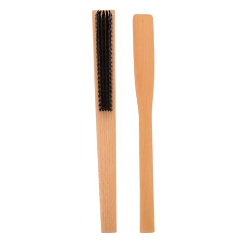 FESTFENDS 2piezas Cepillo para Traje y Zapatos de Madera con Mango Quitapelusas para Ropa Removedor de Arrugas y Limpieza Versátil para Sombreros y Calzado Juego para Hotel y Uso Diario
