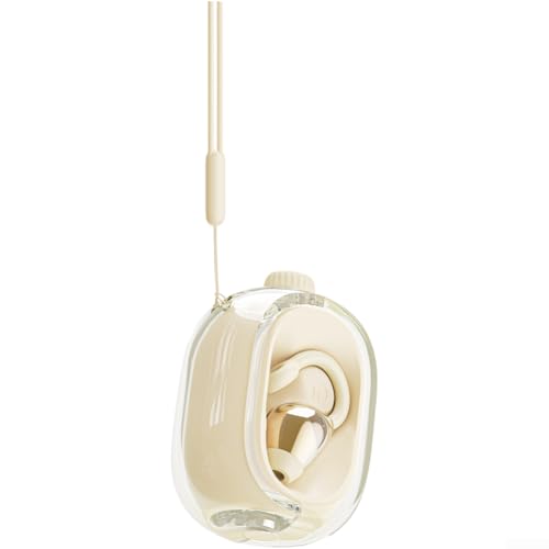 Auriculares inalámbricos de conducción ósea con clip, auriculares de conectividad inalámbrica, controles de voz para fitness, correr, dormir (B beige)