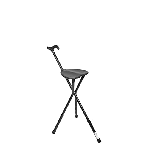 KMINA PRO - Wandelstok Met Zitje (Hoogte Verstelbaar), Opvouwbare Zitplaats, Stoel Combo, Walking Stick With Chair