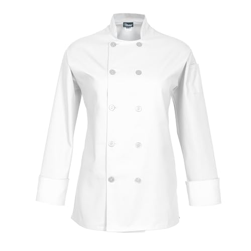 Fame Womenâ€™s Basic Long Sleeve Chef Coat C100P - White/MD (WFA83201WHMD)