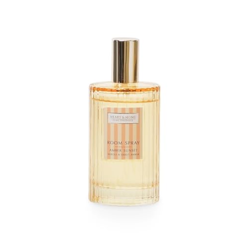 Image of Heart & Home Summer Scents Room Spray | Long-Lasting Fragrance | Refreshing Aromatherapy Mist for Instant Freshness (Amber Sunset - Sparkling orange zest with fresh neroli and sweet amber.)