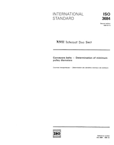 ISO 3684:1990, Conveyor belts - Determination of minimum pulley diameters