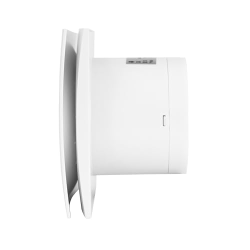 Turbionaire RING 100 SW Badlüfter Fan, Doppelte Ansaugung und Vorderseite, 100 mm, Weiß, Nichtrückkehrventil, Wasserdicht, Integrierte Rückschlagklapp