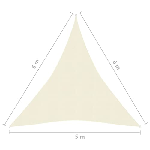 vidaXL Sonnensegel Sonnenschutz Windschutz Sonnendach UV Schutz Sonnenschutzsegel Schattenspender Garten Terrasse Balkon 160g/m&sup2; Creme 5x6x6m HDPE
