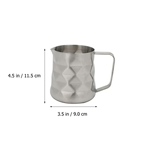 HEMOTON Jarra espumoso de Leche 350 ml Jarra de Vapor de Acero Inoxidable Leche café Capuchino Latte Art Barista Jarra… - Imagen 5