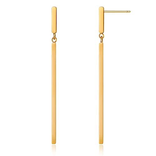 Gold Long Metal Bar Dangle Drop Earrings For Women Minimalist Vertical Bar Earrings Geometric Jewelry Gifts #TOP25