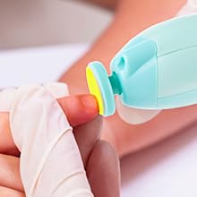 Image of Baby Nail Trimmer Electric, Safe Baby Nail File, Baby Nail Clippers with Light and 6 Grinding Pads for Newborn Infant Toddler or Adults Toes and Fingernails, Kids Nail Care, Polish and Trim (Blue)
