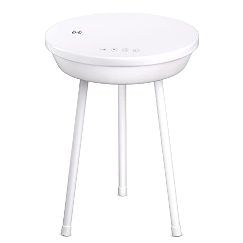 Table De Chevet Haut-Parleur Bluetooth Recharge USB Et Sans Fil Eclairage 3 Couleurs Largo