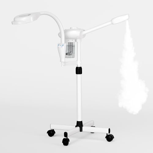 Professional Facial Steamer with Magnifying Lamp, Nano Ionic Face Steamer for Esthetician & Home...