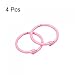 uxcell Loose-Leaf Binder Rings, 30mm/ 1.2 inch Metal Book Ring Key Holder for Home, Office Supplies, Pink, 4Pack