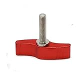 M4 雄ねじ アルミ合金 クランプレバー 調整可能 CNC ハンドルノブ 手締めネジ 1個 機械ねじ(Red wing type)