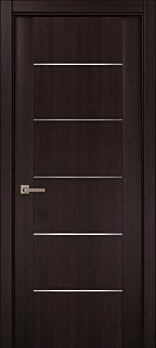 SARTODOORS Brown Modern Door 28 x 80 with 3D Strips