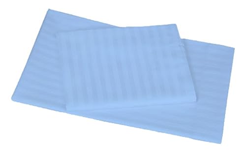 Image of COMFORT LIFE 210TC 100% Cotton Pillow Cover Set of 2 Pieces, King Size(20 x 36 inch), Sky Blue Color |Striped Pillow Cases |Ultra Soft Satin Stripe Pillow Covers.