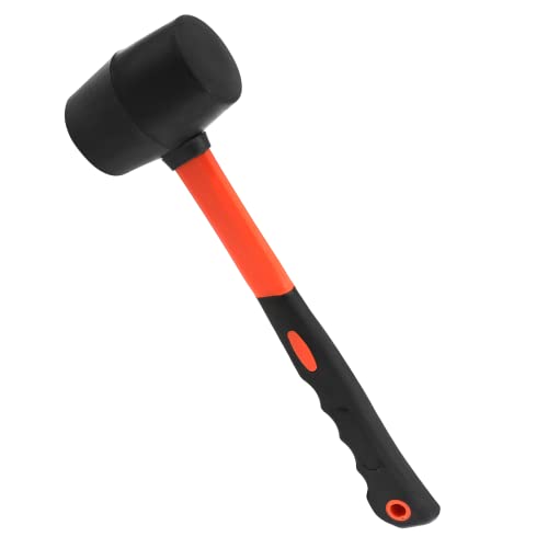 Jiozermi 2 Pcs Double-Face Rubber Mallet, 8 Oz And 16 Oz Fiberglass Handle Rubber Mallet, Perfect For Home Maintenance Construction Woodworking #TOP4