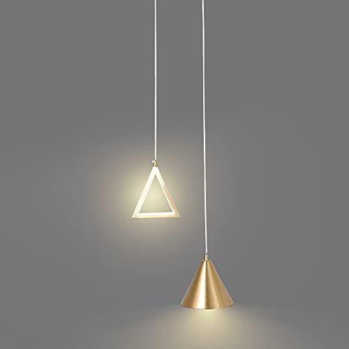Lustre LED en laiton brossé réglable pour îlot de cuisine et chambre