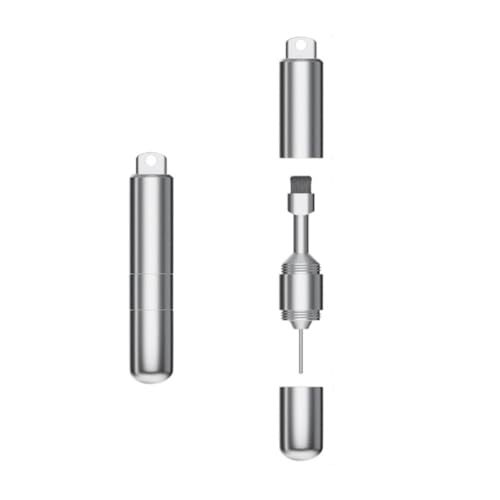 ZYWUOY Brosse de nettoyage en alliage d'aluminium, outil d'éjection double SIM pour smartphones, accessoire porte-clés portable argenté