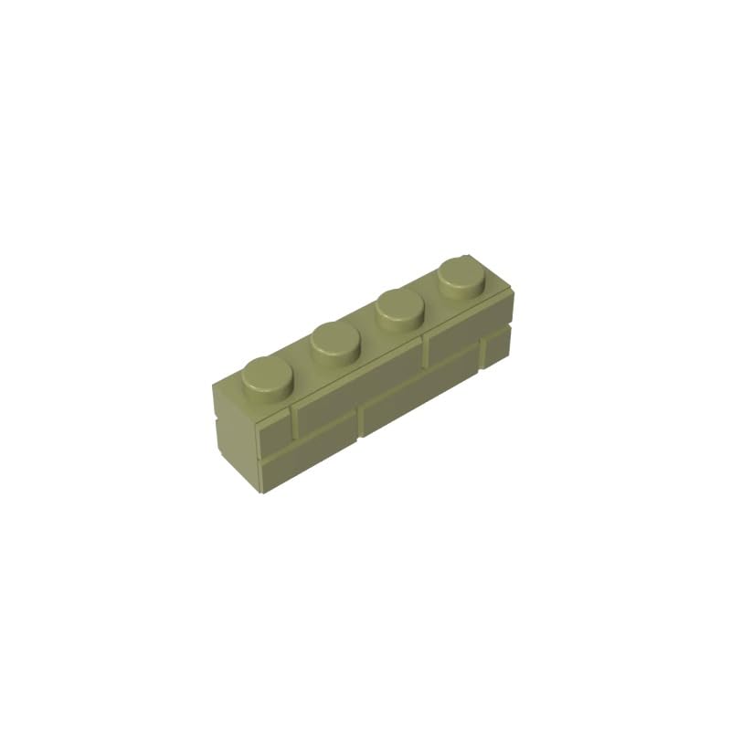 Gobricks 15533 Basic Bricks Brick Special 1x4 with Masonry Brick Profile 50 Pieces GDS-632 Compatible with Lego Building Blocks Color:Olive Green โ image 1