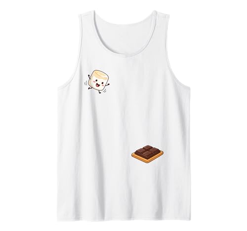 Funny Smores Marshmallow Chocolate Cracker Camping Camper Tank Top