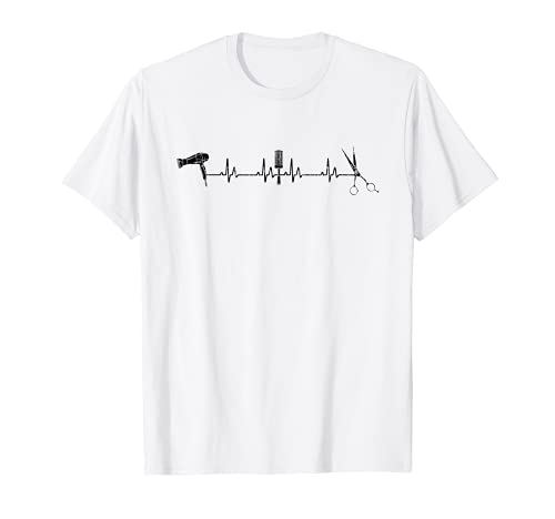 Peluquero Heartbeat Divertido Peluquero Gráfico Camiseta