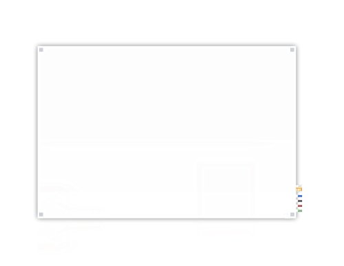 4'x8' Harmony Glass Whiteboard, Square Corners, White, 4 Markers and Eraser