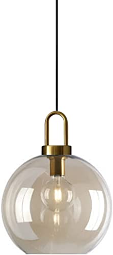 Lustre ambré en verre soufflé suspension chic design dorée salon