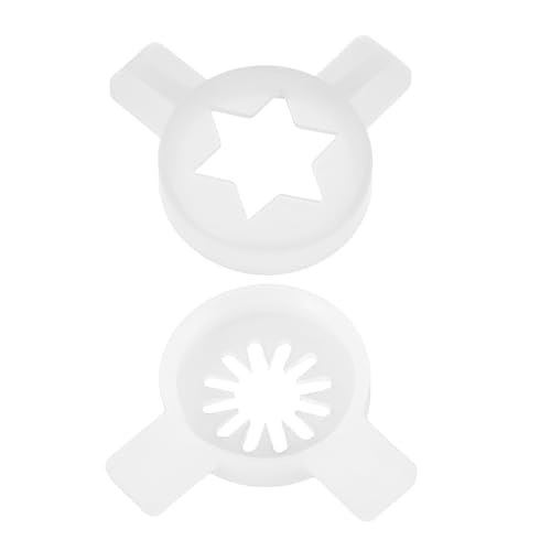 Cabilock 2Pcs Ice Cream Maker Accessories Decorative Nozzles, Hexagonal Star & Snowflake Tips, Easy to Clean, Ideal for Home & Commercial Use