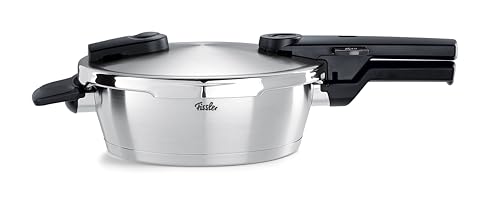 Fissler Vitaquick Olla a presión de 2.5 L, 18 cm de diámetro, con accesorio, olla a presión de acero inoxidable, 2 niveles de cocción, apta para inducción
