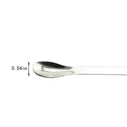 Maxmoral 1 Set Stainless Steel Micro Lab Sampling Scoop Spatulas Combination Reagent Spoon Laboratory Supplies (Pack of 4)