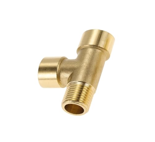 Raccord de tuyau en laiton 1/4 pouces, filetage femelle et mâle, té externe interne 1.71 pouces, 2 pièces