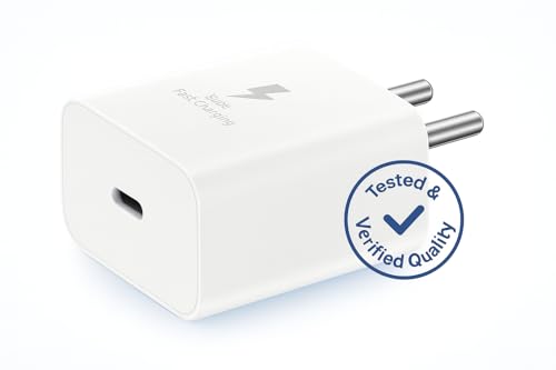 Image of 25W Charger for Samsung Galaxy S24 fe with Type-C to C Cable | Super Fast Charging PD Adapter for Galaxy S26 /S25 Ultra, S24 FE, M17e /A36 /A16, M15 /M17 /M55 5G, F17 /F70e /Z Fold & S /A /M /F /Z Series Phones