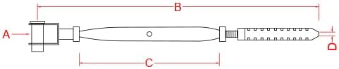 Stainless Steel 316 Grade Rigging Screw Jaw/Swage for 3/8” inch (9.5mm) Tubing