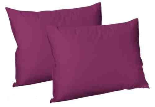 Ar Plain Dyed Polycotton Pair Pack Of Housewife Pillow Cases Colour Fuschia