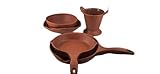 Fabricado en melamina 100% Set Utensilios de Cocina 5PCS, Batería de Cocina Fabricada en Melamina, Kit con Bol con Asas, 2 Bols Redondos y 2 Sartenes de Melamina, Menaje del Hogar