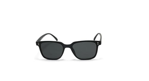 Óculos De Sol Retro Retangular Unissex Com Lentes Com Proteção Uv-400 Cor: Preto