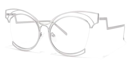 Image of VOOGLAM Oversize Cat Eye Eyeglasses for Women with Non-prescription Clear Lens Maggie GM0340