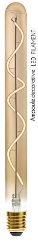 Cflagrant® Ampoule T30 Tube Rétro Vintage à Led Filament Edison Lumière Chaude Utilisable sans Abat Jour (Tube 30cm 6w) Cover