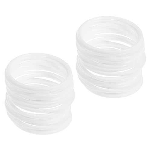 jojofuny 40 Aros de Plástico Blancos para Manualidades, Círculos Redondos Resistentes Macramé y Decoración en Cumpleaños o Hogar