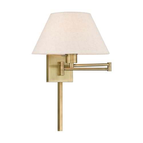 Livex Lighting 40038-01 1-Light Swing Arm Wall Light Antique Brass