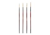 Creative Mark Ebony Splendor Short-Handled Brushes - Synthetic Red Sable Brushes for Artists, Watercolor, Gouache, & More! - Rigger Set of 4