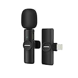 JHSNOEL Professional 2 Pack Wireless Lavalier Microphone for iPhone ipad,Wireless Microphones,2.4GHz