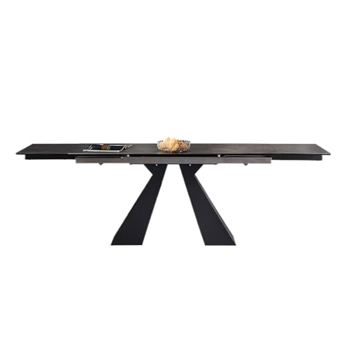 GUERNSEY Mesa de Comedor Mesa de Comedor Rectangular retráctil con losa de Roca for Uso doméstico pequeño Mesa de Comedor con losa de Roca Mesa de Comedor nórdica Mesas de Cocina y Comedor