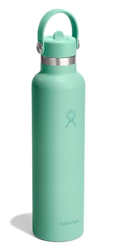 Image of Hydro Flask Water Bottle - Insulated Stainless Steel - Straw Lid, Non Spill, Leakproof in 24 Oz Mermaid Green