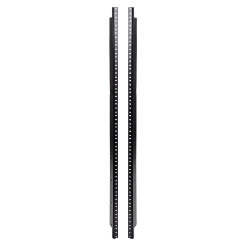 Sound Town 2-pack 20U Steel Rack Rails, with Black Powder Coated Finish and Screws (ST-RR-20U)