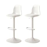 XUEGW Set moderno di sgabelli da bar (2 pezzi), sgabelli girelli regolabili in altezza con schienale e poggiapiedi, per isole cucina e home bar