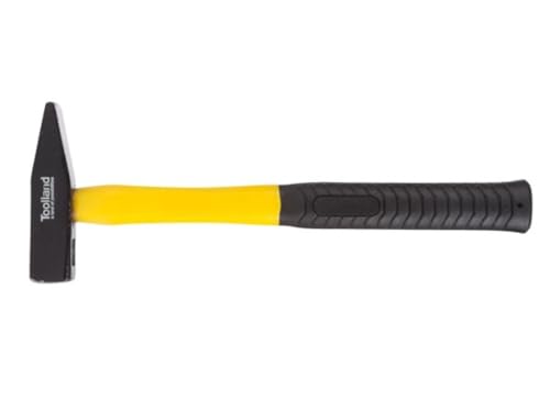 Toolland Marteau de menuisier, tête en acier 500 g, manche en fibre de verre pour force & durabilité, jaune/noir