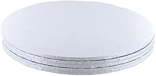 Culpitt White Masonite Cake Board, Strong Round Cake Board, Cake Drum, 4mm Thick, Pack of 5 - 203mm, 8 Inch Round