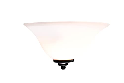Image of Aspen Creative 62713-01-1, 1 Light Indoor Wall Fixture, 13-1 /4 inch W x 6-1 /8 inch H x 6-5 /8 inch E, Frosted Glass w /Matte Black Finish, Bulb Not Included