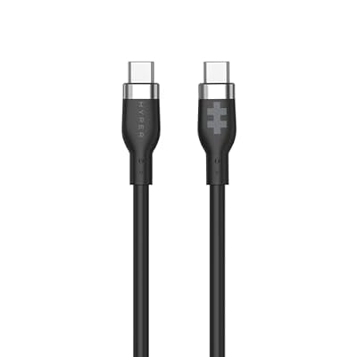 HyperJuice 240W Silicone USB C to USB C Cable (3ft/1m) for All Devices. Durable 240W USB-C Charge Cable. Portable, Tangle-Free Design, Over-Temperature Protection. Charges Any USBC to USBC Device