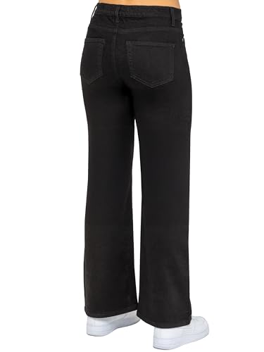 Womens Wide Leg Stretch Denim Jeans Straight Trousers Casual Cotton Relaxed Fit Baggy Loose Pants with Pockets - Image 5